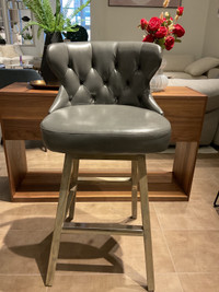 Microfibre grey Counter stool
