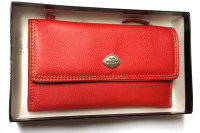 BRAND NEW Red Leather Wallet, Designed in Italy