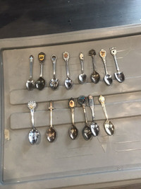 14 various collector spoons