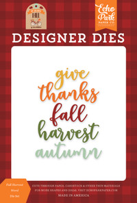 Die Set Echo Park Designer Dies Fall Harvest Word Card Making Sc