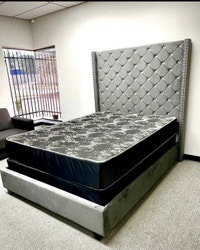 Brand New queen size tall headboard Bedframe with mattress  Calgary Alberta Preview