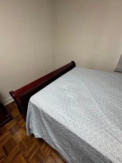 Queen Bed (Solid Wood Frame + Mattress), View more