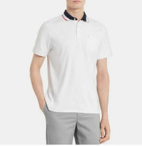 NEW Calvin Klein Liquid Touch Polo T-Shirt Size Large White