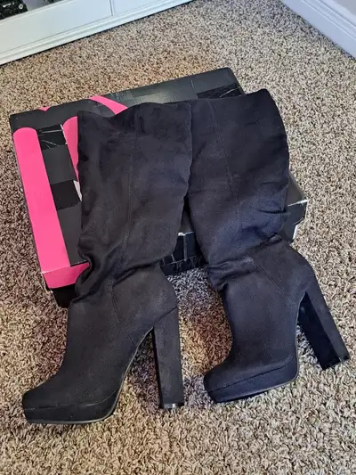 Ladies black suede boots , View more