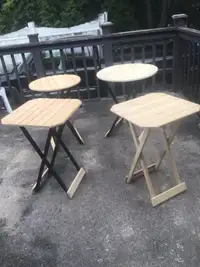Table de balcon,table d’appoint et tabouret pliants en bois pour