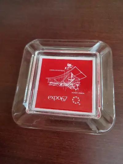 Expo 67 Soviet Union Pavilion Glass Ashtray, View more
