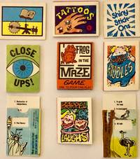 Vintage 1970's Cracker Jack Prizes- Puzzles, Riddles, Tattoos...