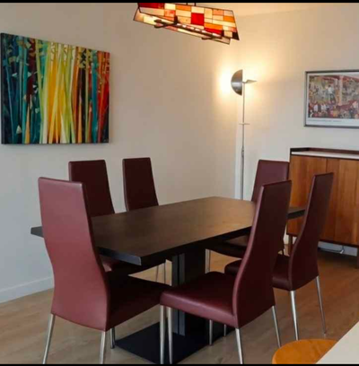 Italian Concept Brand Live Edge Dining Table +6 Chairs. - $500, View more