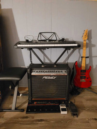 Guitar, Amp, keyboard and pedals