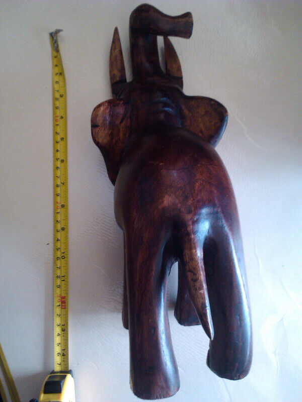 Elephant wood 14 inch tall has Jamaica carved on leg in Home Décor & Accents in City of Toronto - Image 2