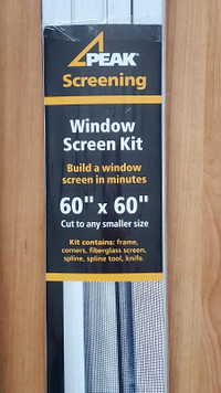 Save 35%, NEW Window screen kits (white aluminum frame)