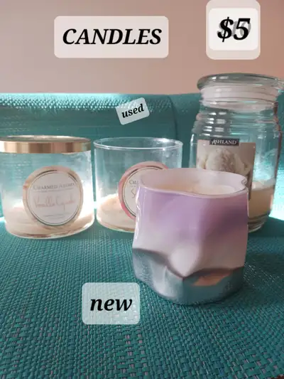 CANDLES : 1 NEW & 3 used. $10.   NOW 4/$5!!  cash only. Pick up, View more