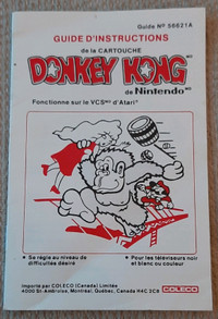 Rare Livret Bilingue Coleco Donkey Kong 1981 Nintendo