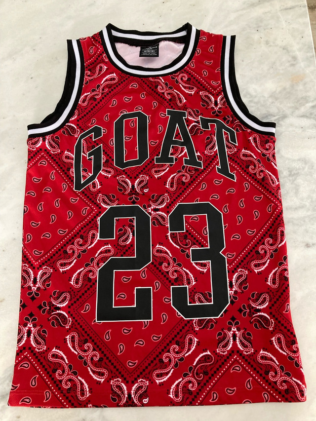 GOAT 23 Kids Jersey Red Bandana Style Medium Youth Size in Kids & Youth in Hamilton