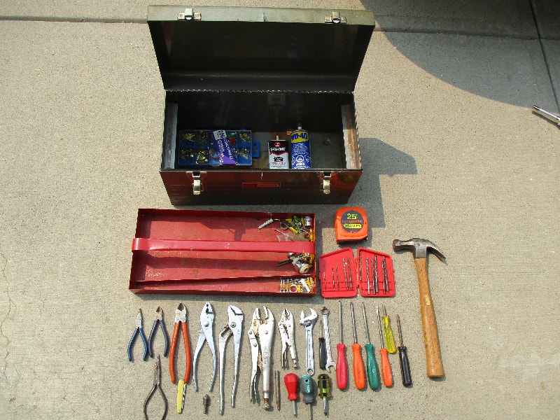 Sears Craftsman Toolbox Complete with 30 tools, kits and items. Hand