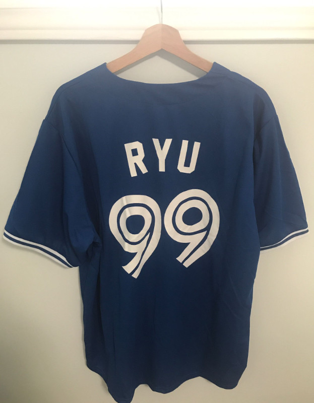 hyun jin ryu blue replica jersey