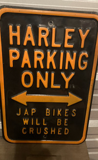 Harley Davidson parking sign
