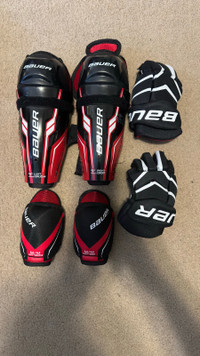 Kids Bauer Hockey Protective Gear and Gloves