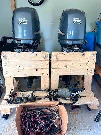 Two 2006 Yamaha motors +dual controls + extras. Model: F75TLR . These are setup as a dual motor inst...