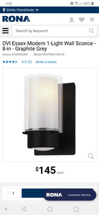 DVI Essex tall outdoor Wall sconce light. Brand new in box