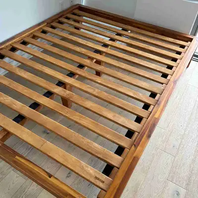 Wooden platform bed (acacia), View more