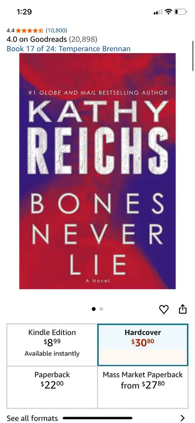 KATHY REICHS ‘ BONES NEVER LIE ! ‘ NYT BESTSELLING AUTHOR , View more