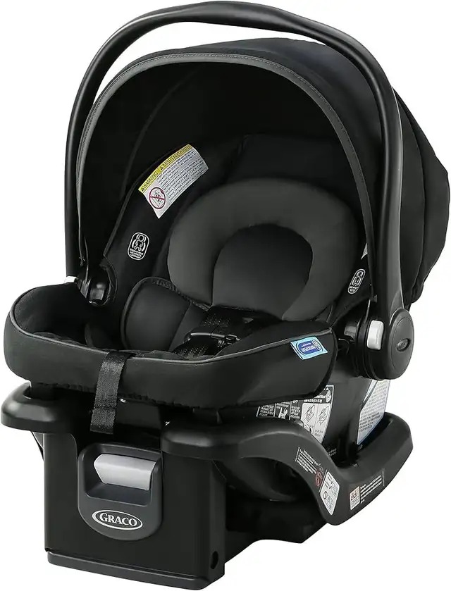 GRACO SNUGRIDE 35 LITE LX INFANT CAR SEAT - GOTHAM FASHION BLACK in Strollers, Carriers & Car Seats in Barrie - Image 3