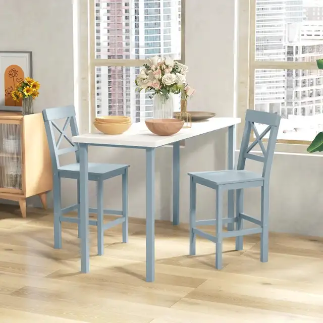 Grey Farmhouse Counter Height Stool, Bar Stool with Back,  in Chairs & Recliners in Markham / York Region - Image 11