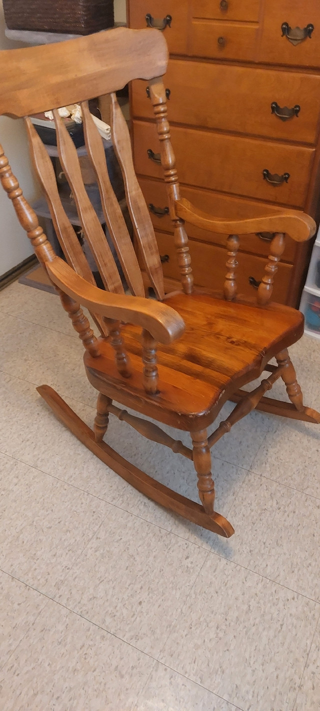 Vintage Excellent Quality Wooden Rocking Chair Handmade in Chairs & Recliners in Kingston