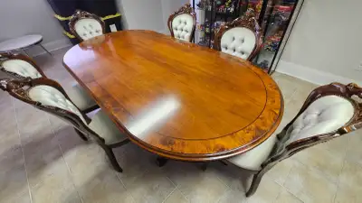 Antique Oval 8ft x 4ft Dinner Table + 6 Chairs, View more