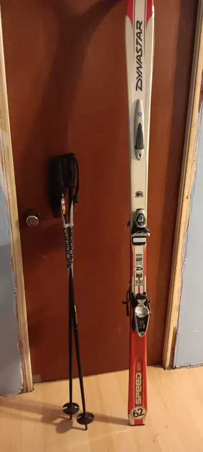 Snow ski boots, skis and poles, View more