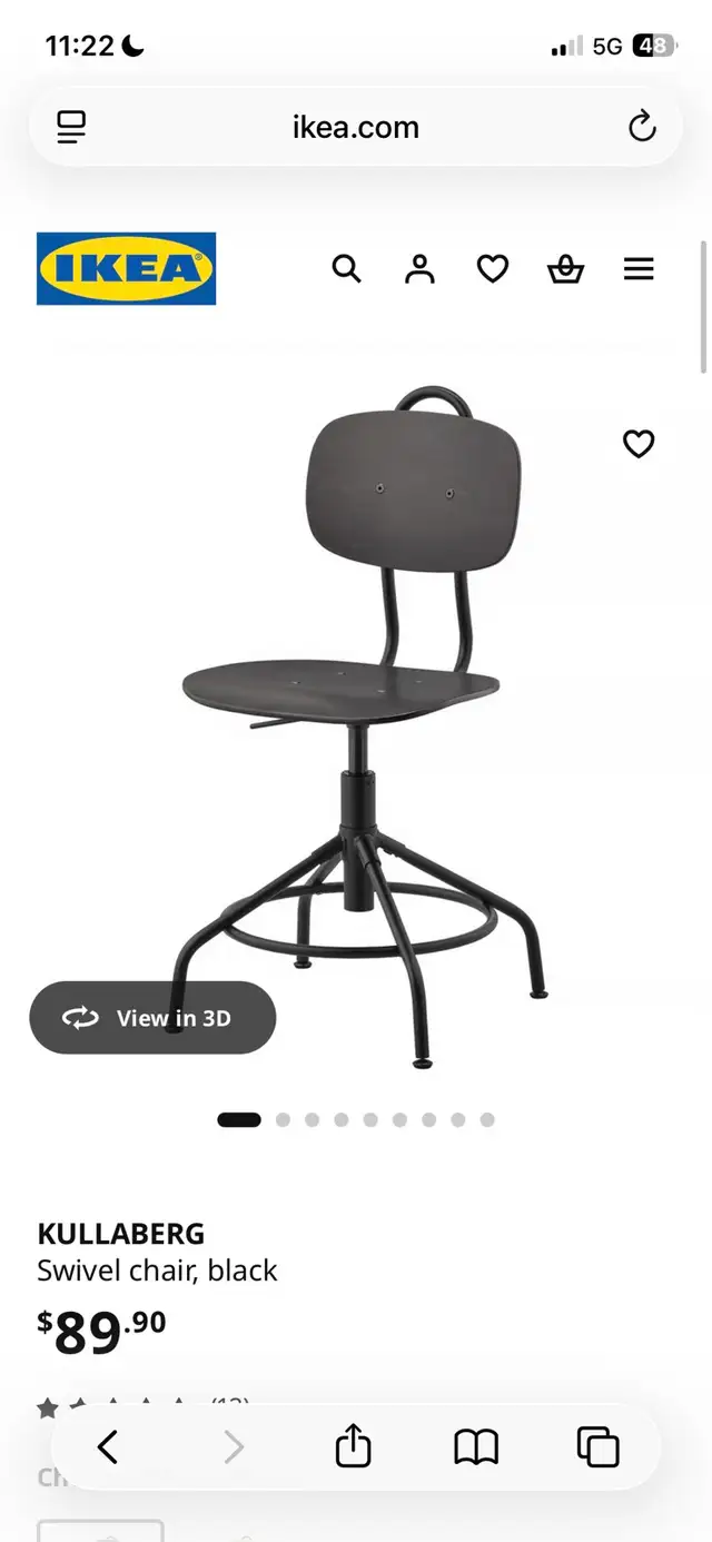IKEA kullaberg black swivel chair and stool in Chairs & Recliners in City of Toronto - Image 3