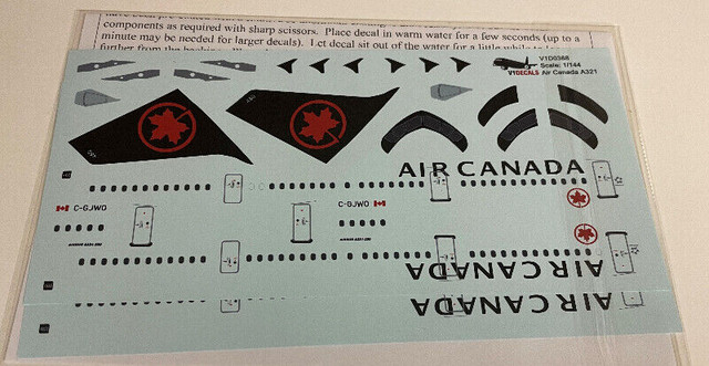 V1 Decals 1/144 Airbus A321 Air Canada decal in Toys & Games in Burnaby/New Westminster - Image 2