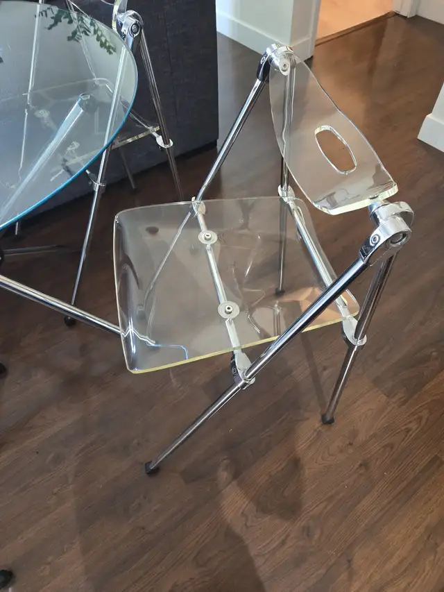 Clear Acrylic Folding Chair with Chrome Frame63251728360067121