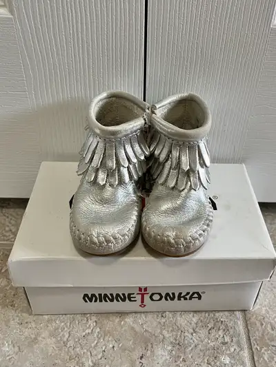 Minnetonka Fringe Leather Boots, View more