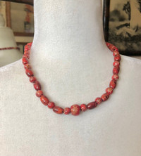 Beaded Necklace Boho Jewelry Beads Red Lightweight Jewellery 