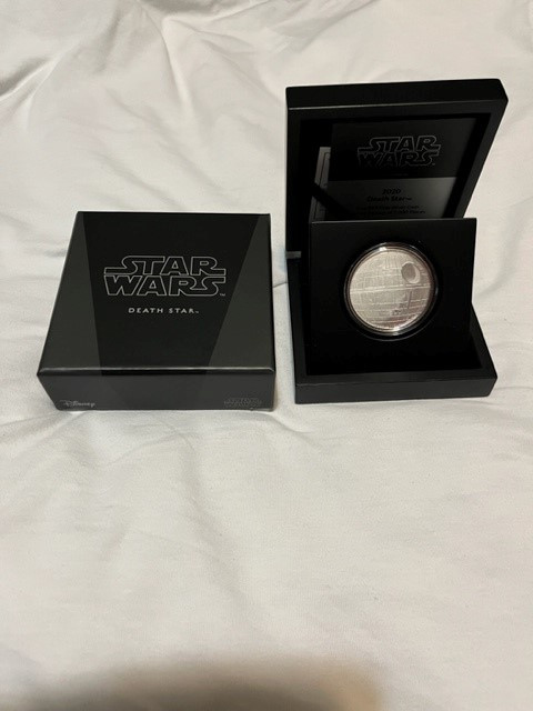 DEATH STAR – STAR WARS 2020 1oz $2 Pure Silver Coin NZ MINT in Arts & Collectibles in Calgary