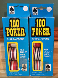 Boîte de 100 jetons de Poker ($5 pour les 2 boîtes).