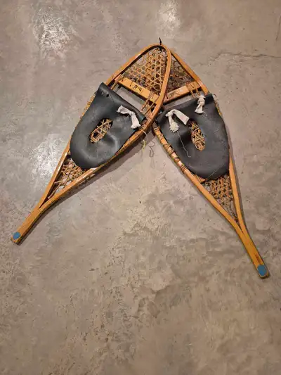 Vintage wooden snowhoes, View more