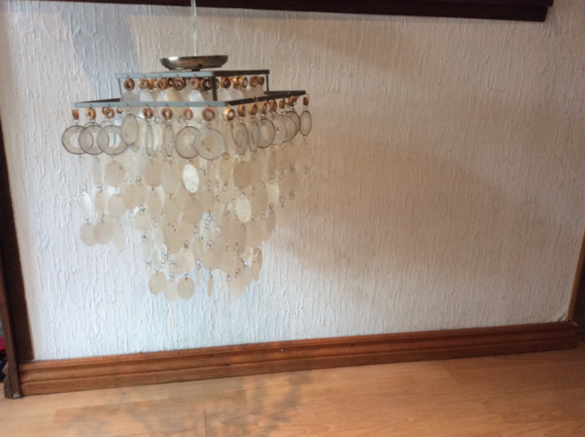 NATURAL CAPIZ SHELLS CHANDELIERS 2 PCE in Indoor Lighting & Fans in Mississauga / Peel Region - Image 2