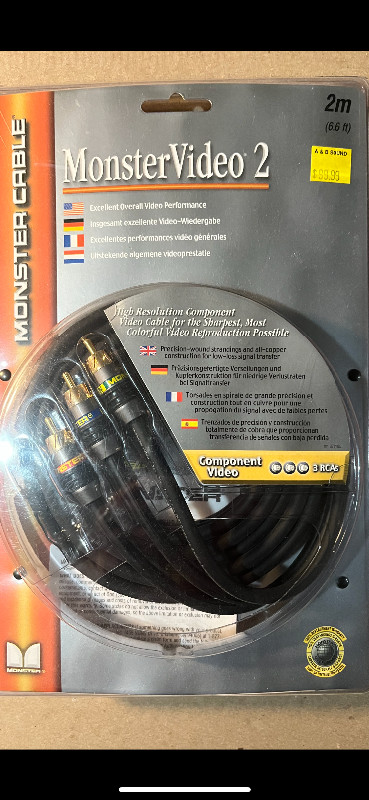 Monster Cable Monster Video 2 component video cable new in General Electronics in Edmonton