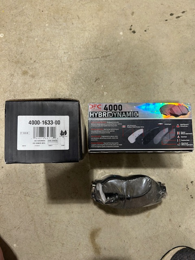 Dynamic Friction front brake pads 4000-1633-00 for 2015-2021 Audi and VW models, Pad has wiring for...