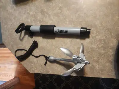 Purchased February 2023 never used. 3lb kayak anchor Hand bilge pump 50$ obo