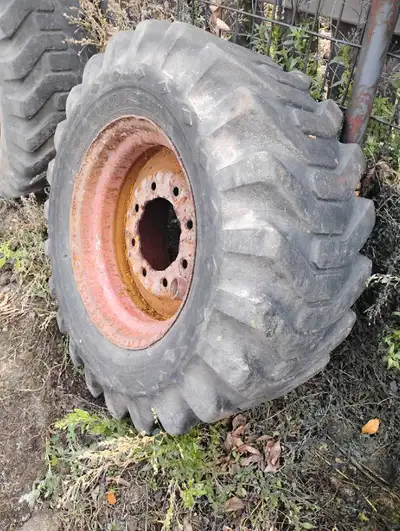 Set of 4 with rims, with decent rubber. They are off of a Bobcat. 12-16.5.