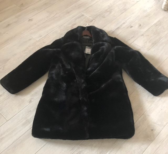 Faux fur coat very warm NWT (size M) $40 black  in Women's - Tops & Outerwear in Trenton