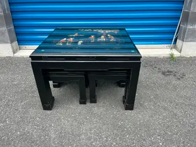 Oriental Coffee Table with Stools, View more