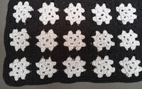 New black-and-grey 52 x 32-inch hand-crocheted afghan blanket