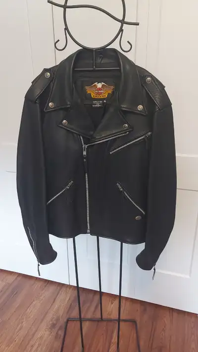 Mens genuine leather Harley Davidson jacket made in usa