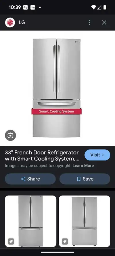 LG LFC24786ST 33" French Door Refrigerator PART OUT , View more