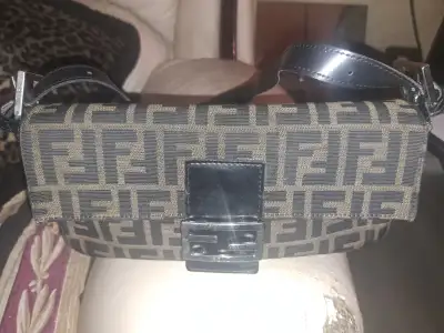 Fendi Handbag Mamma Baguette Canvas & Leather Made In Italy, View more